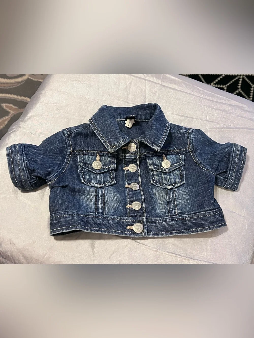 Baby Gap 3Y 2008 Denim Jean Jacket Y2K Distressed Snap Front